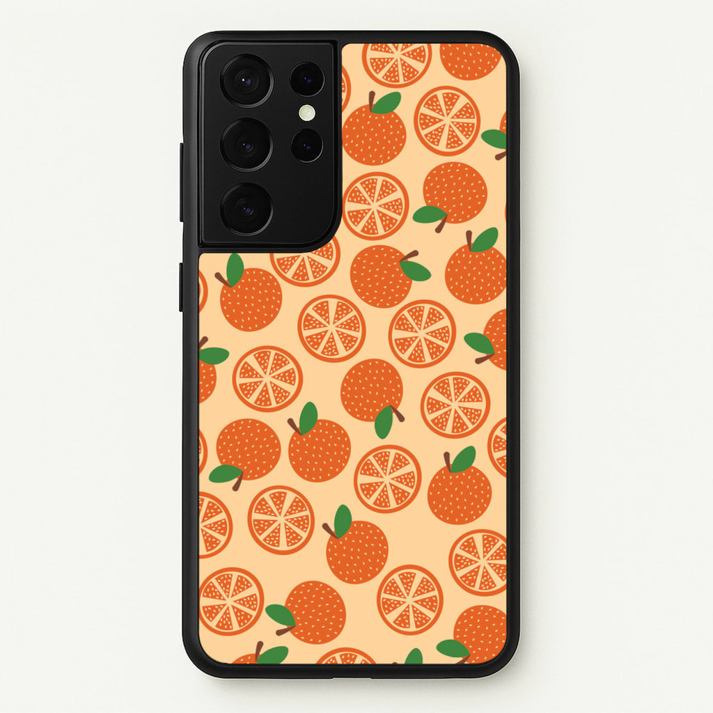 Textured Oranges Pattern  - Fruits Phone Case for Galaxy S21 Ultra