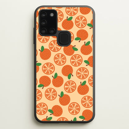 Textured Oranges Pattern  - Fruits Phone Case for Galaxy A21s