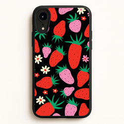 Abstract Strawberries Pattern  - Fruits Phone Case for iPhone XR