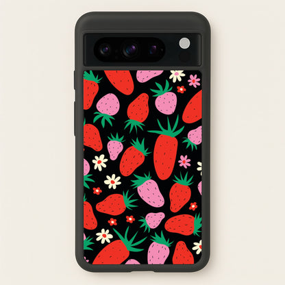 Abstract Strawberries Pattern  - Fruits Phone Case for Google Pixel 8 Pro