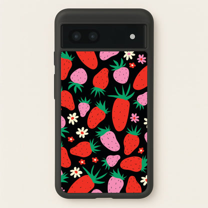 Abstract Strawberries Pattern  - Fruits Phone Case for Google Pixel 6a