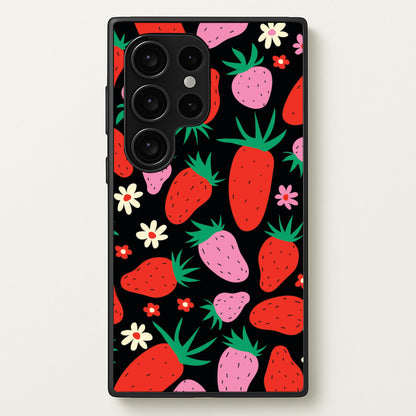 Abstract Strawberries Pattern  - Fruits Phone Case for Galaxy S24 Ultra