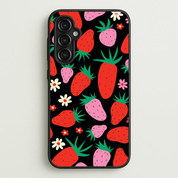 Abstract Strawberries Pattern  - Fruits Phone Case for Galaxy A14
