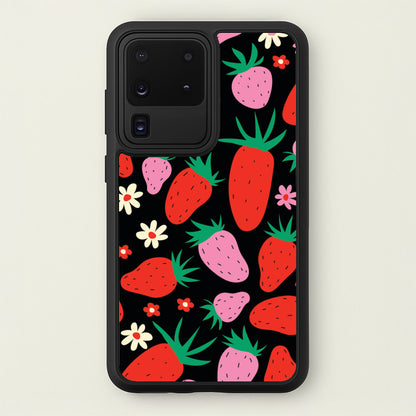 Abstract Strawberries Pattern  - Fruits Phone Case for Galaxy S20 Ultra