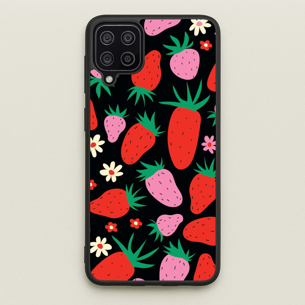 Abstract Strawberries Pattern  - Fruits Phone Case for Galaxy A12