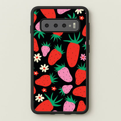 Abstract Strawberries Pattern  - Fruits Phone Case for Galaxy S10