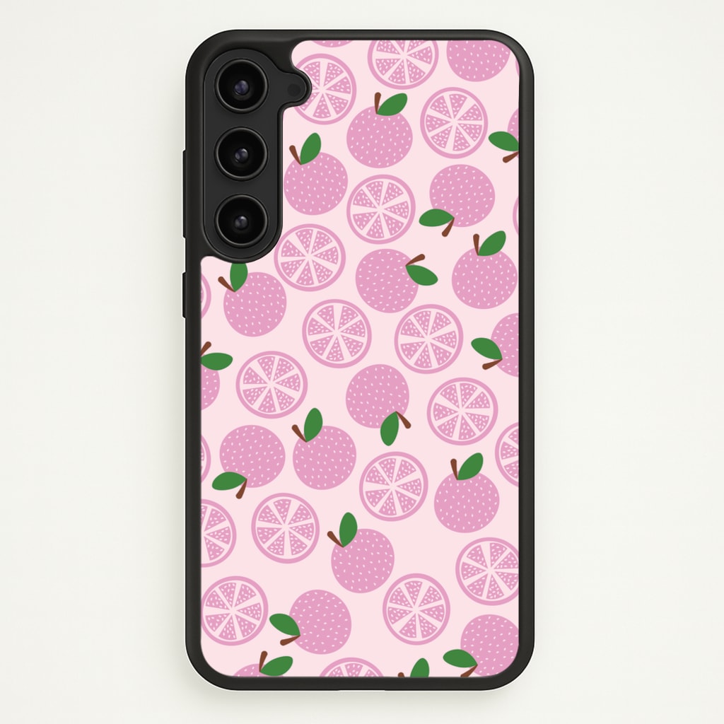 Textured Grapefruit Pattern  - Fruits Phone Case for Galaxy S23