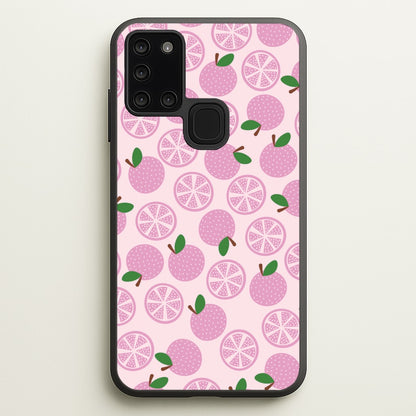 Textured Grapefruit Pattern  - Fruits Phone Case for Galaxy A21s