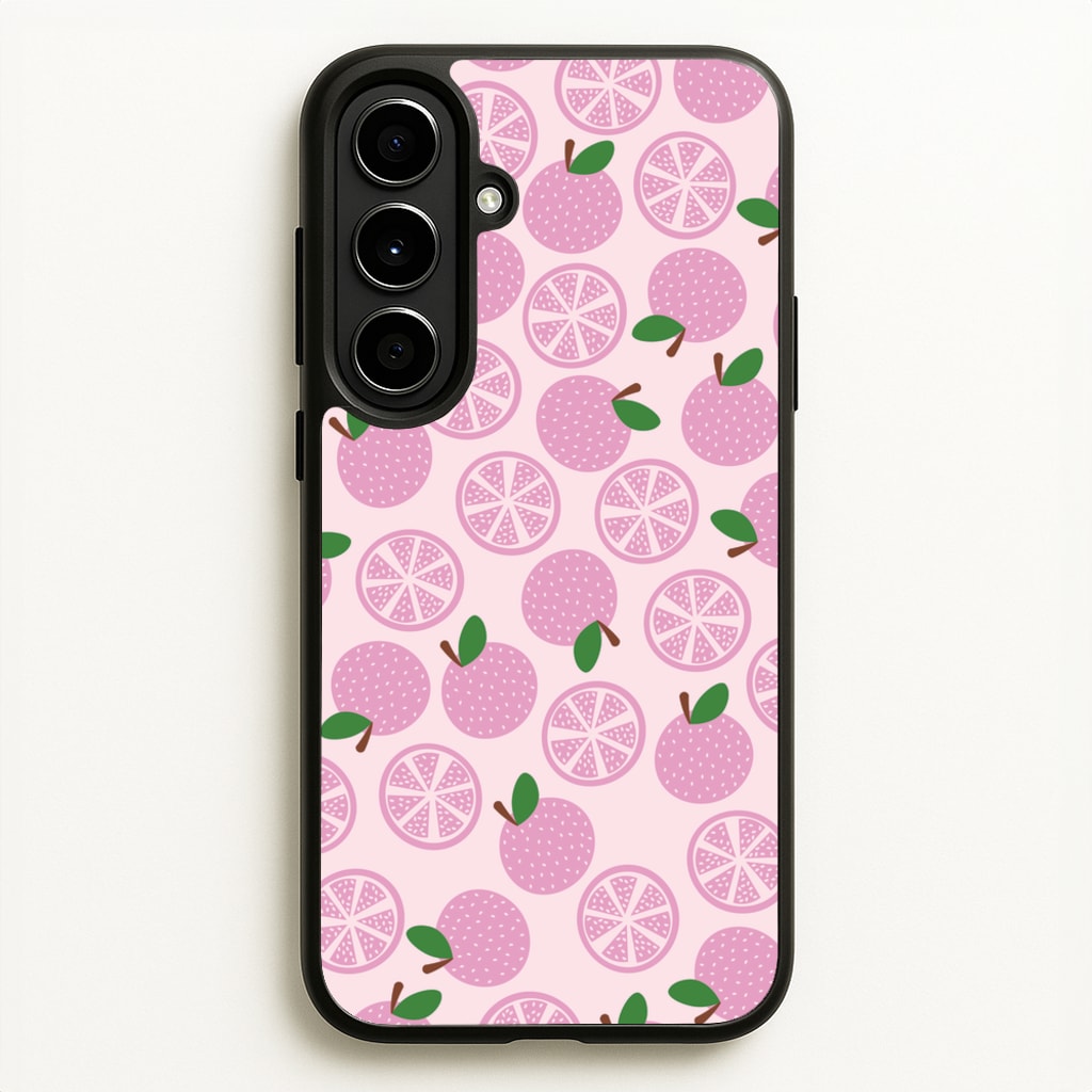Textured Grapefruit Pattern  - Fruits Phone Case for Galaxy A56