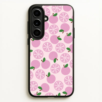 Textured Grapefruit Pattern  - Fruits Phone Case for Galaxy A56