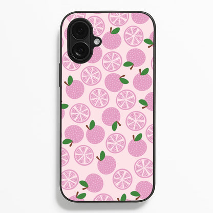 Textured Grapefruit Pattern  - Fruits Phone Case for iPhone 16 Plus