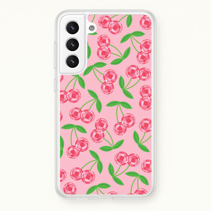 Disco Cherries Pattern  - Fruits Phone Case for Galaxy S21FE