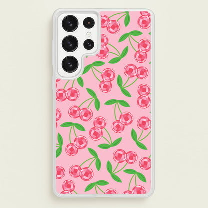 Disco Cherries Pattern  - Fruits Phone Case for Galaxy S23 Ultra