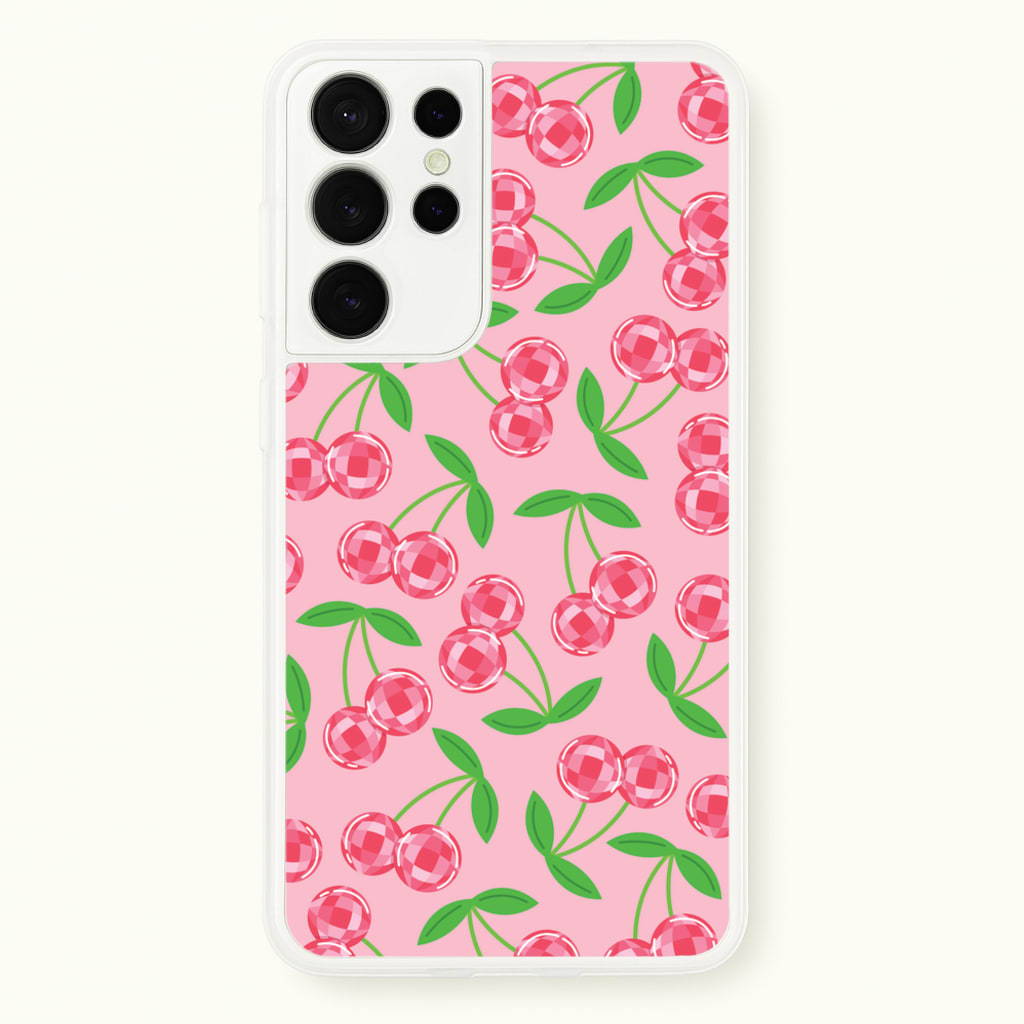 Disco Cherries Pattern  - Fruits Phone Case for Galaxy S21 Ultra