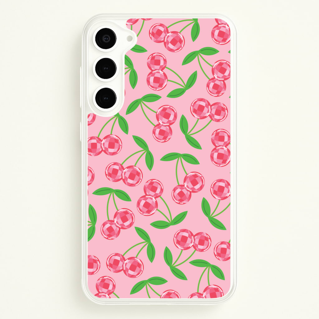 Disco Cherries Pattern  - Fruits Phone Case for Galaxy S23