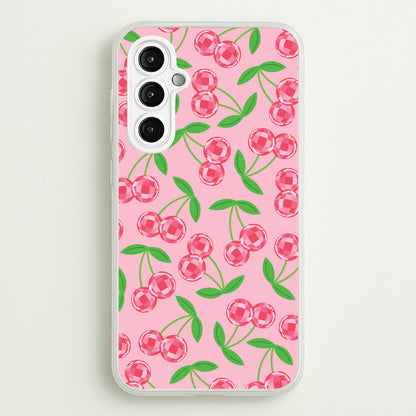Disco Cherries Pattern  - Fruits Phone Case for Galaxy A14