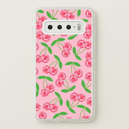 Disco Cherries Pattern  - Fruits Phone Case for Galaxy S10