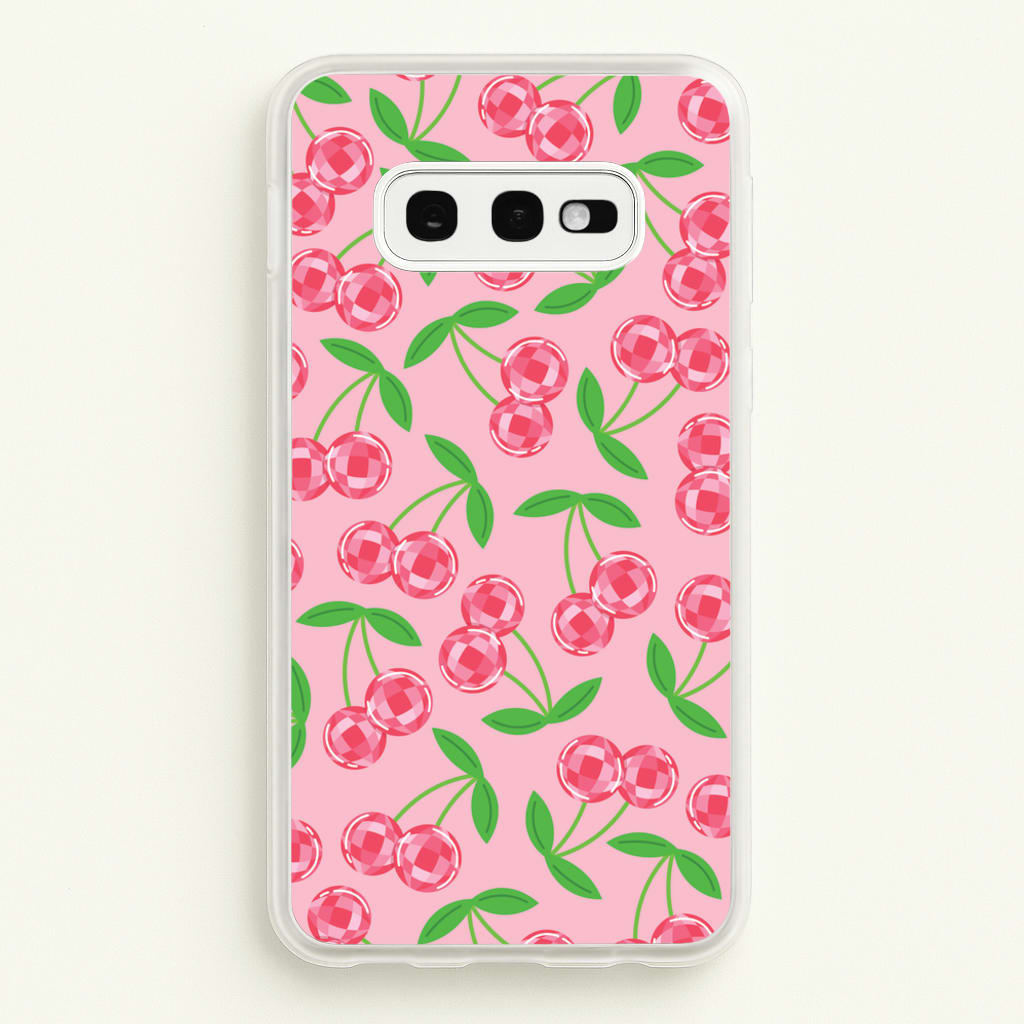 Disco Cherries Pattern  - Fruits Phone Case for Galaxy S10e