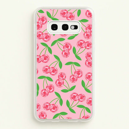 Disco Cherries Pattern  - Fruits Phone Case for Galaxy S10e