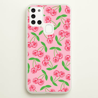 Disco Cherries Pattern  - Fruits Phone Case for Galaxy A21s