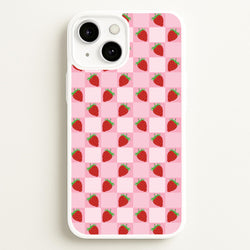 Checkered Strawberries Pattern  - Fruits Phone Case for iPhone 13