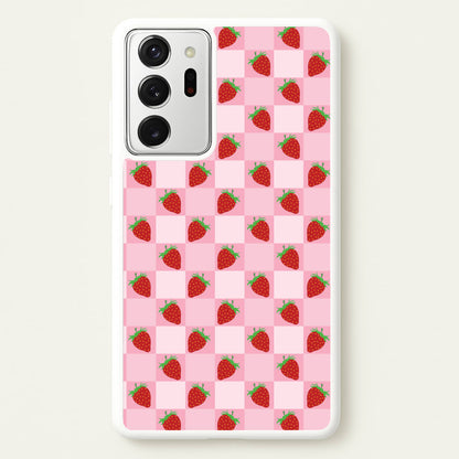 Checkered Strawberries Pattern  - Fruits Phone Case for Galaxy Note 20 Ultra