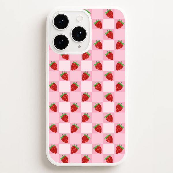 Checkered Strawberries Pattern  - Fruits Phone Case for iPhone 11 Pro