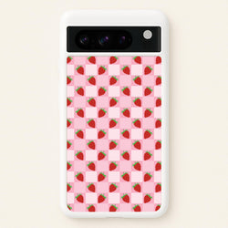 Checkered Strawberries Pattern  - Fruits Phone Case for Google Pixel 8 Pro