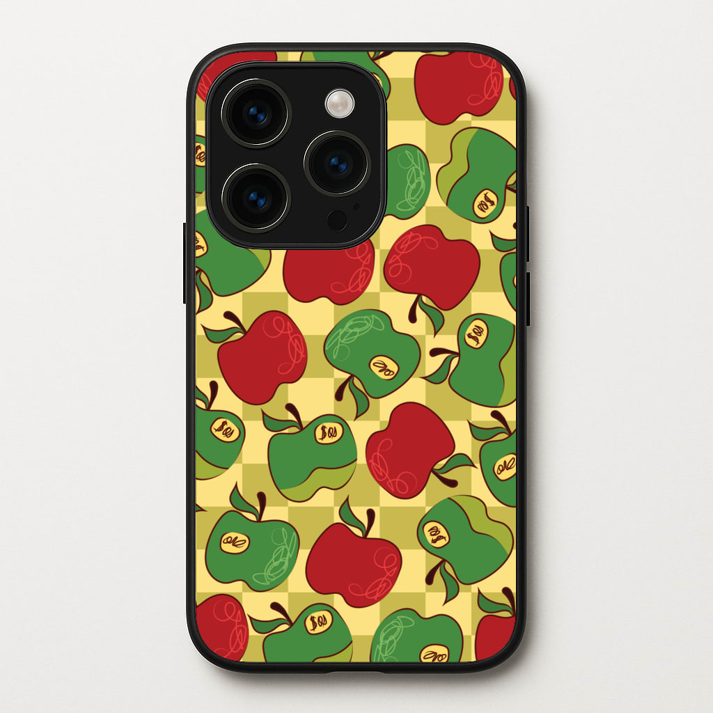 Artsy Apples Pattern  - Fruits Phone Case for iPhone 15 Pro Max