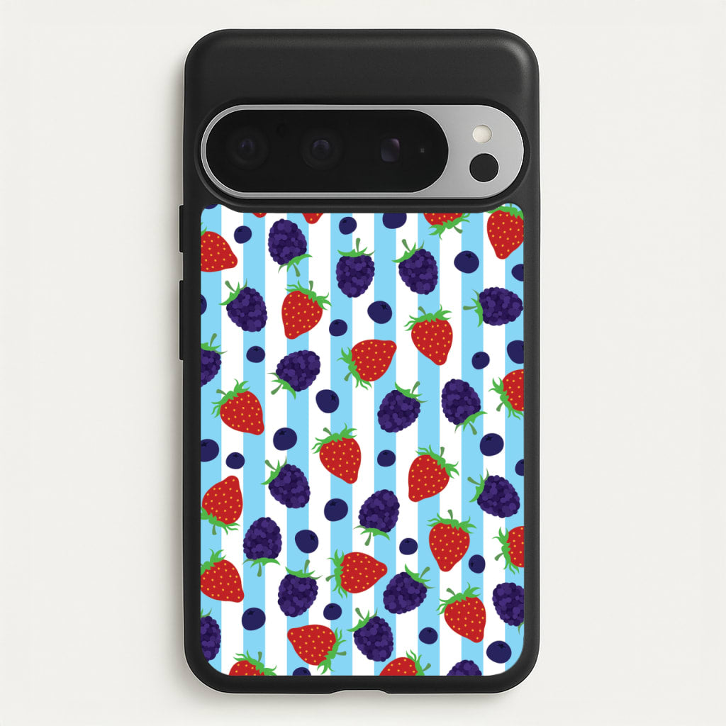 Stripes And Berries  - Fruits Phone Case for Google Pixel 9 Pro XL