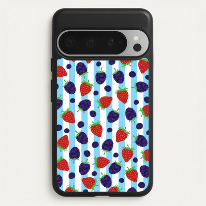 Stripes And Berries  - Fruits Phone Case for Google Pixel 9 Pro XL