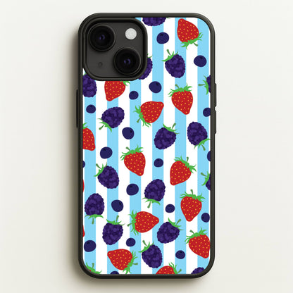 Stripes And Berries  - Fruits Phone Case for iPhone 13 Mini
