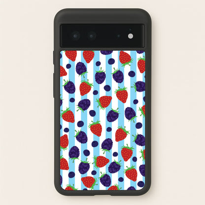 Stripes And Berries  - Fruits Phone Case for Google Pixel 6