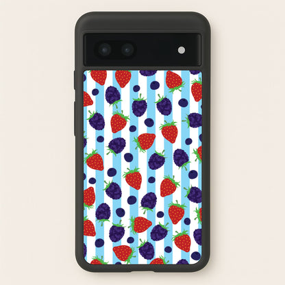 Stripes And Berries  - Fruits Phone Case for Google Pixel 6a