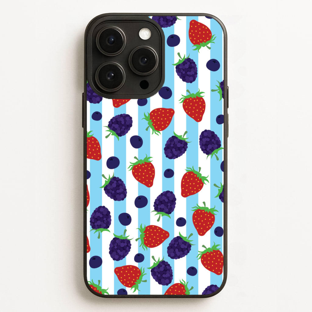 Stripes And Berries  - Fruits Phone Case for iPhone 12 Pro Max