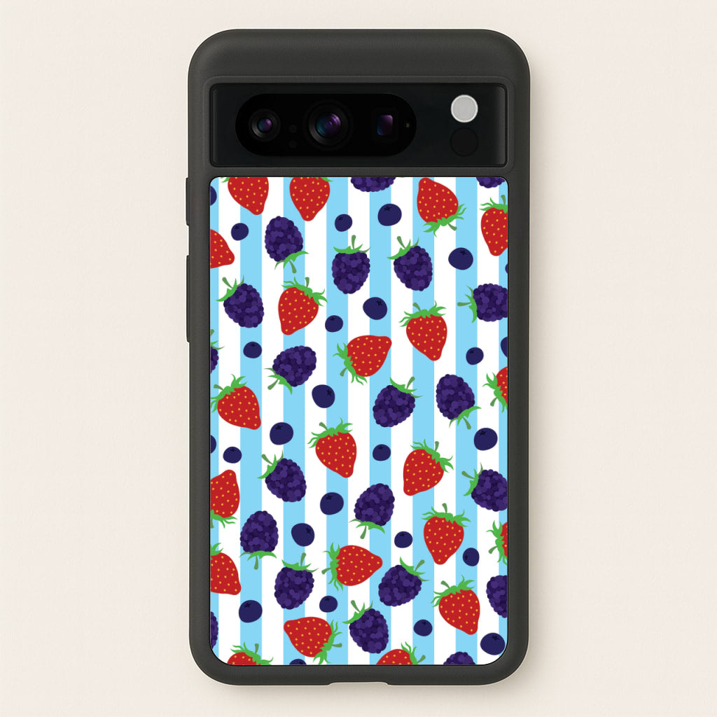 Stripes And Berries  - Fruits Phone Case for Google Pixel 8 Pro