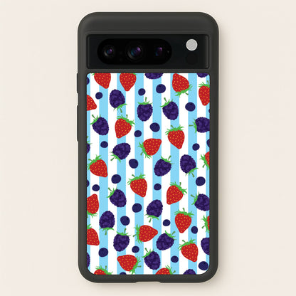 Stripes And Berries  - Fruits Phone Case for Google Pixel 8 Pro