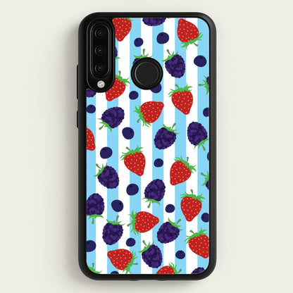 Stripes And Berries  - Fruits Phone Case for Huawei P30 Lite