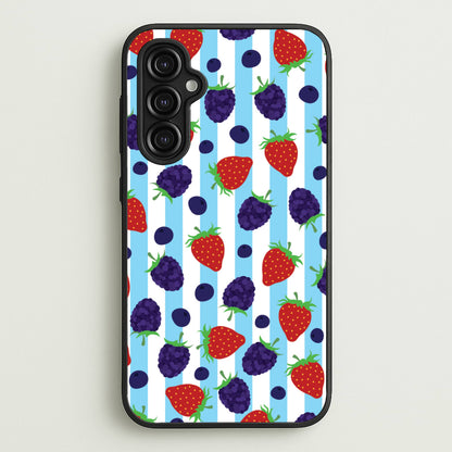 Stripes And Berries  - Fruits Phone Case for Galaxy A14