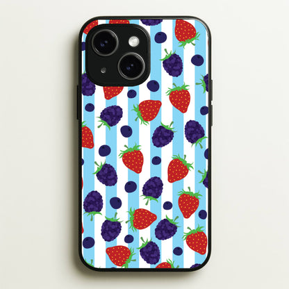 Stripes And Berries  - Fruits Phone Case for iPhone 15 Plus
