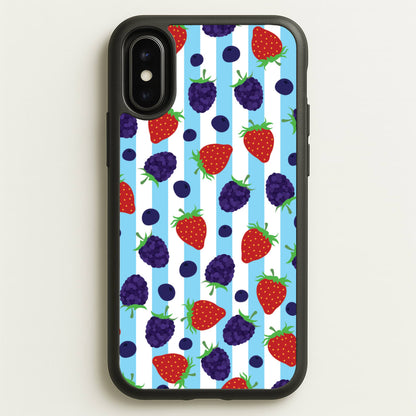 Stripes And Berries  - Fruits Phone Case for iPhone X / XS