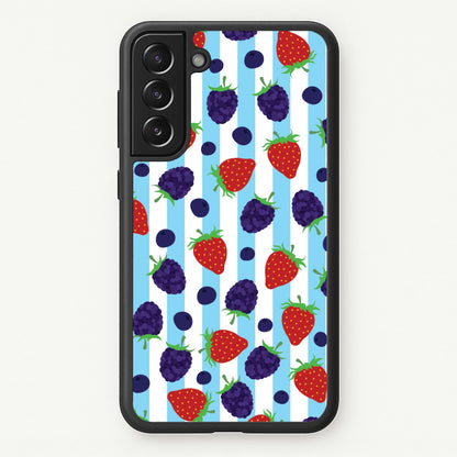 Stripes And Berries  - Fruits Phone Case for Galaxy S22