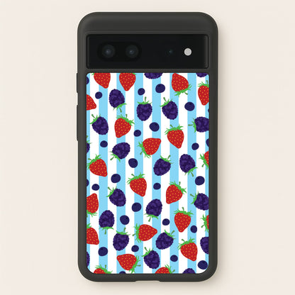 Stripes And Berries  - Fruits Phone Case for Google Pixel 7