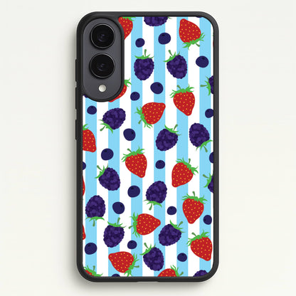 Stripes And Berries  - Fruits Phone Case for Galaxy S25 Edge