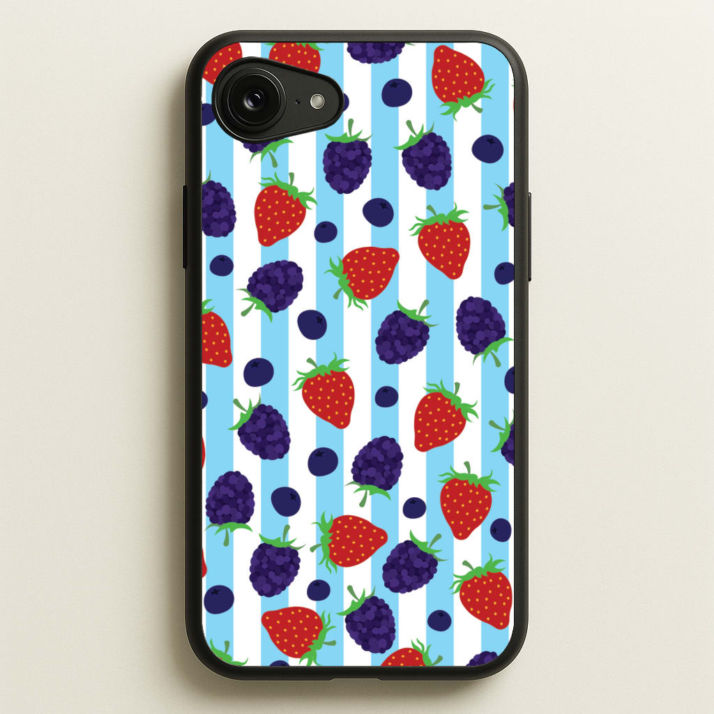 Stripes And Berries  - Fruits Phone Case for iPhone 16e