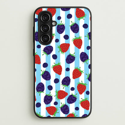 Stripes And Berries  - Fruits Phone Case for Galaxy A16