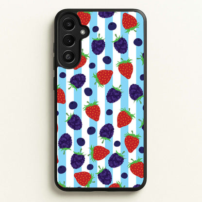 Stripes And Berries  - Fruits Phone Case for Galaxy A36