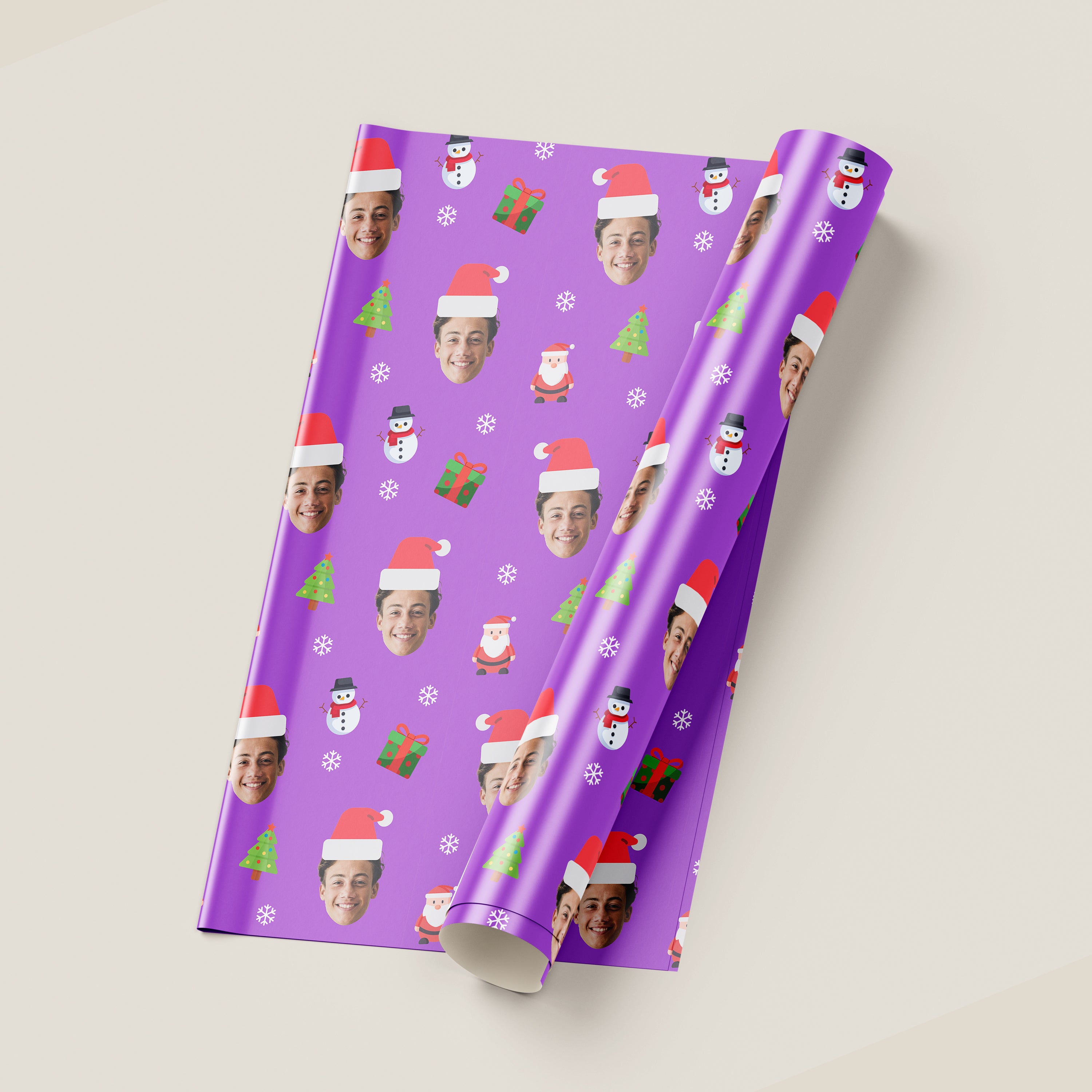 Personalised Santa Hat Custom Photo Wrapping Paper