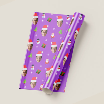 Personalised Santa Hat Custom Photo Wrapping Paper