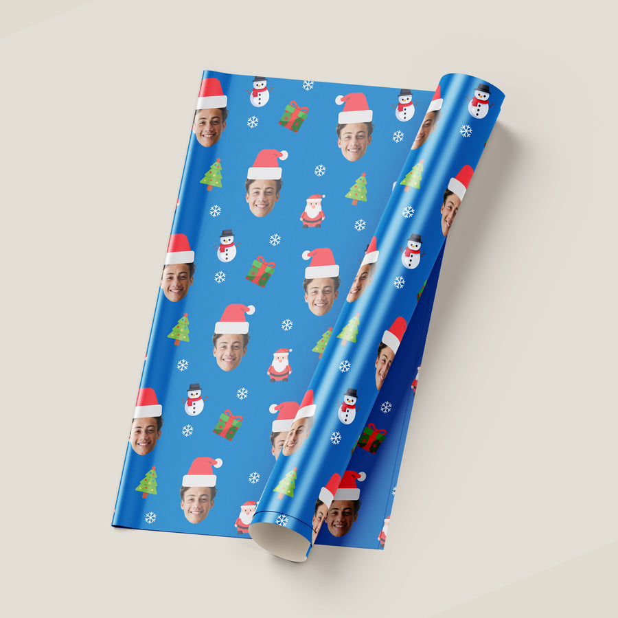 Personalised Santa Hat Custom Photo Wrapping Paper